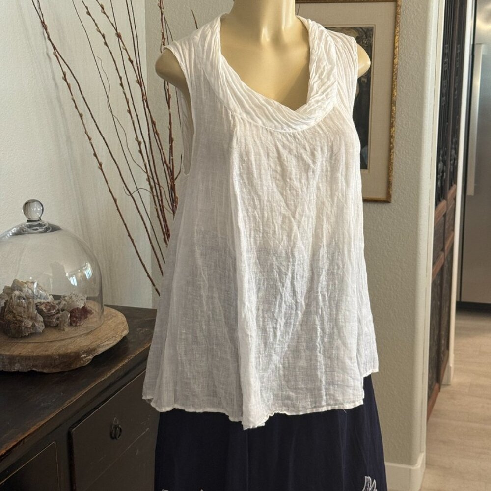 LUNA LUZ LINEN SUMMER TOP oversized and sleeveless